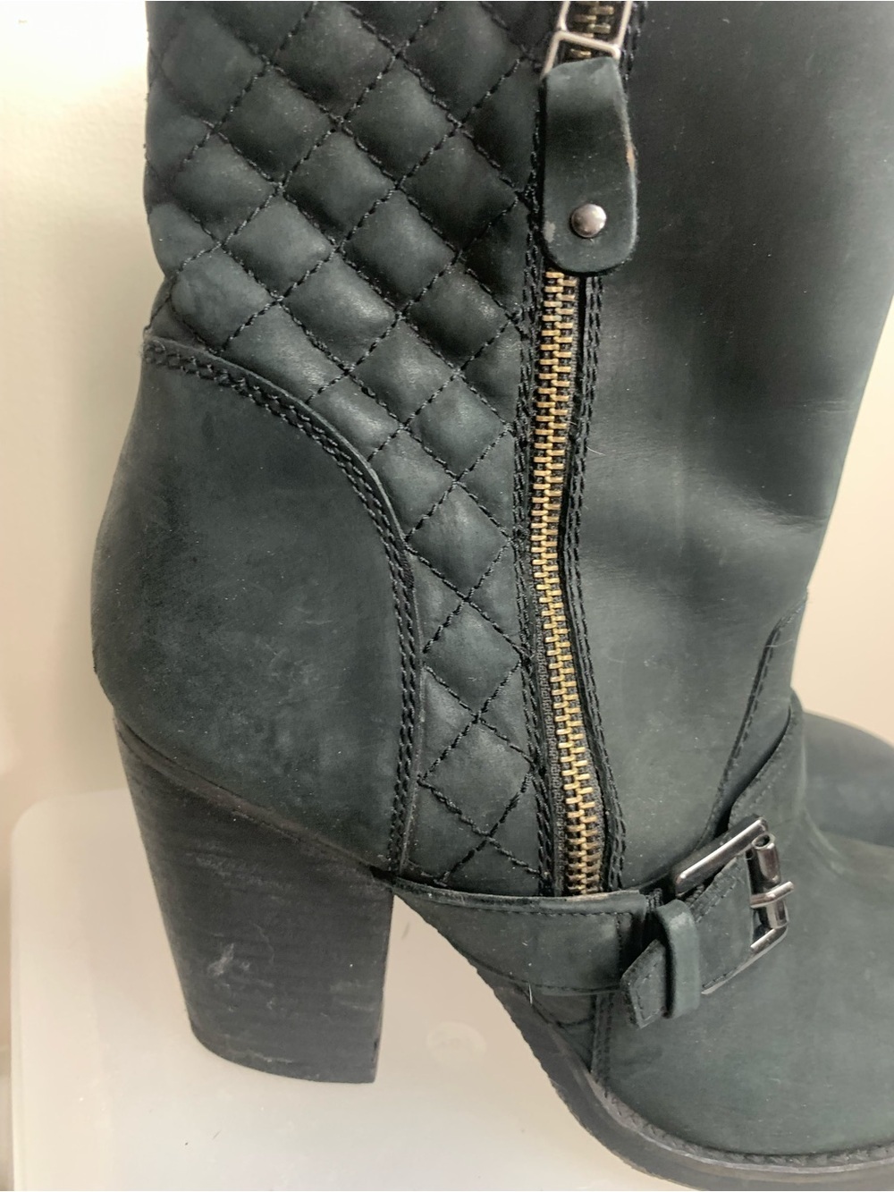 Blondo Nina Waterproof Leather Boot Quilted Heeled 9 - Picture 5 of 14